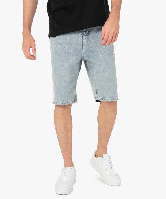 Bermuda en jean pour homme effet patiné vue1 - GEMO (HOMME) - GEMO
