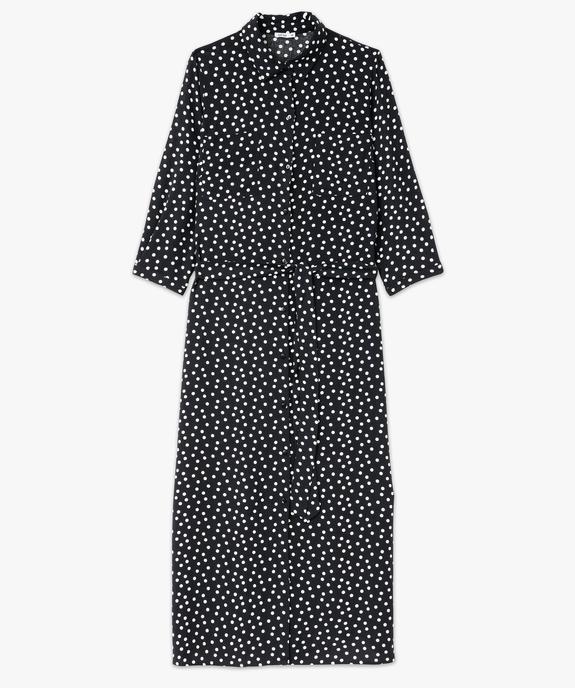 Robe chemise longue et fluide à pois femme vue4 - GEMO(FEMME PAP) - GEMO