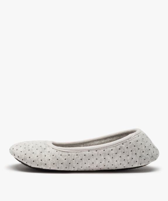 Chaussons femme ballerines souples en velours ras vue3 - GEMO(HOMWR FEM) - GEMO
