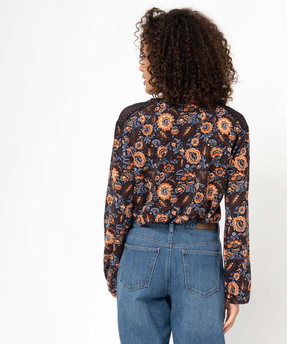 Tee-shirt femme imprimé avec dentelle sur les épaules vue3 - GEMO 4G FEMME - GEMO