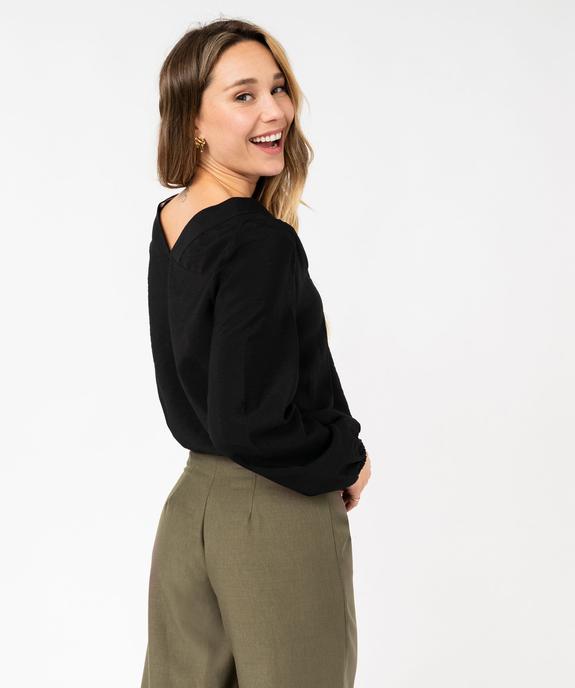 Blouse à manches longues et double col V femme vue3 - GEMO 4G FEMME - GEMO