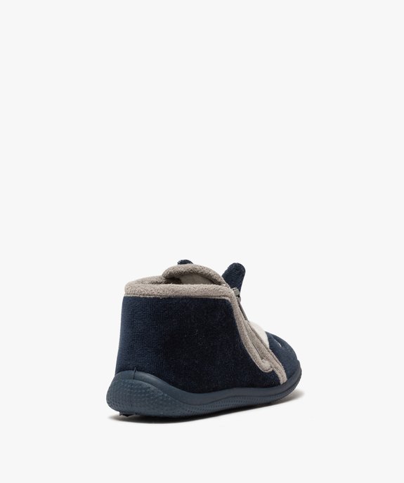 Chaussons bébé garçon bottillons velours avec tête de loup vue4 - GEMO 4G BEBE - GEMO