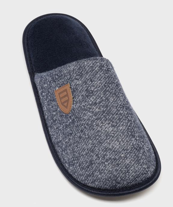 Chaussons mules en textile chiné et doublure velours homme vue5 - GEMO(HOMWR HOM) - GEMO