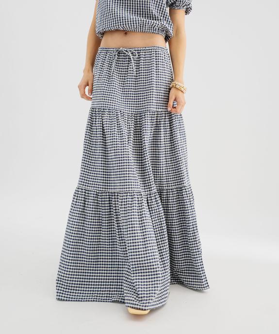 Jupe longue et ample à carreaux vichy femme vue1 - GEMO(FEMME PAP) - GEMO