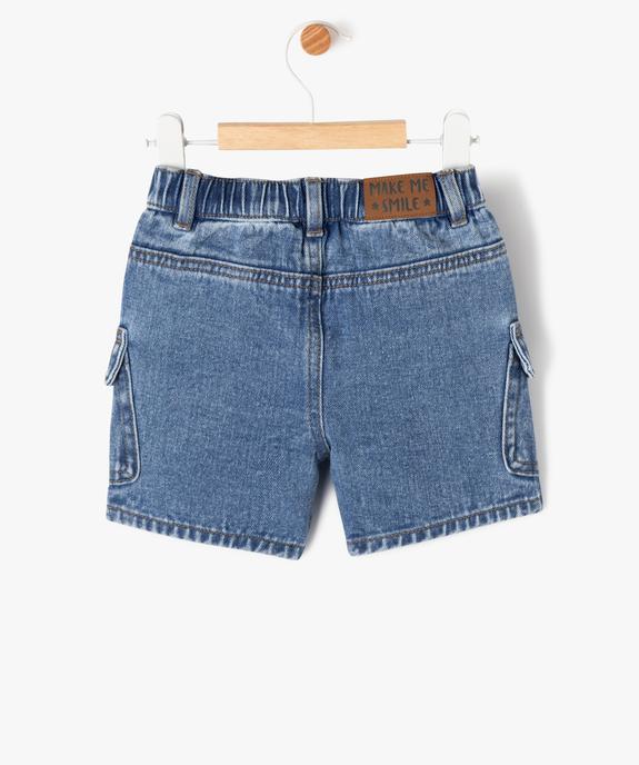 Bermuda en denim coupe cargo bébé garçon vue4 - GEMO(BEBE DEBT) - GEMO