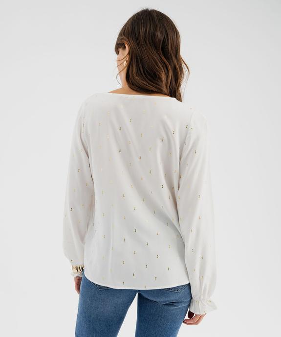 Blouse fluide à col V et motifs pailletés femme vue4 - GEMO(FEMME PAP) - GEMO