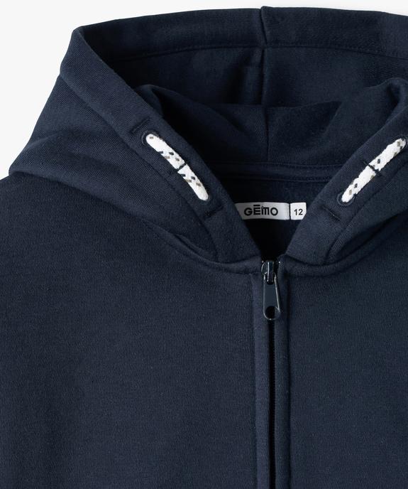 Sweat à capuche avec fermeture zippée garçon vue3 - GEMO (JUNIOR) - GEMO