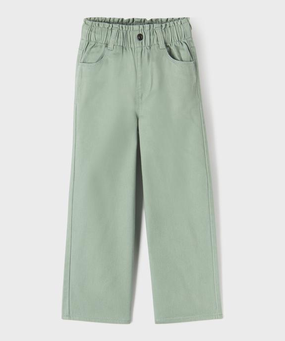 Pantalon straight en toile de coton taille ajustable fille vue1 - GEMO 4G FILLE - GEMO