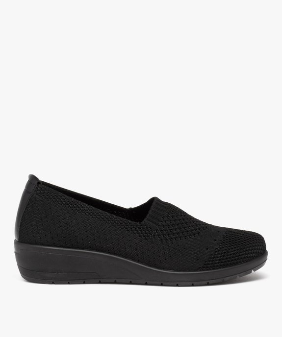 Mocassins femme confort unis en mesh à semelle compensée vue1 - GEMO (CONFORT) - GEMO