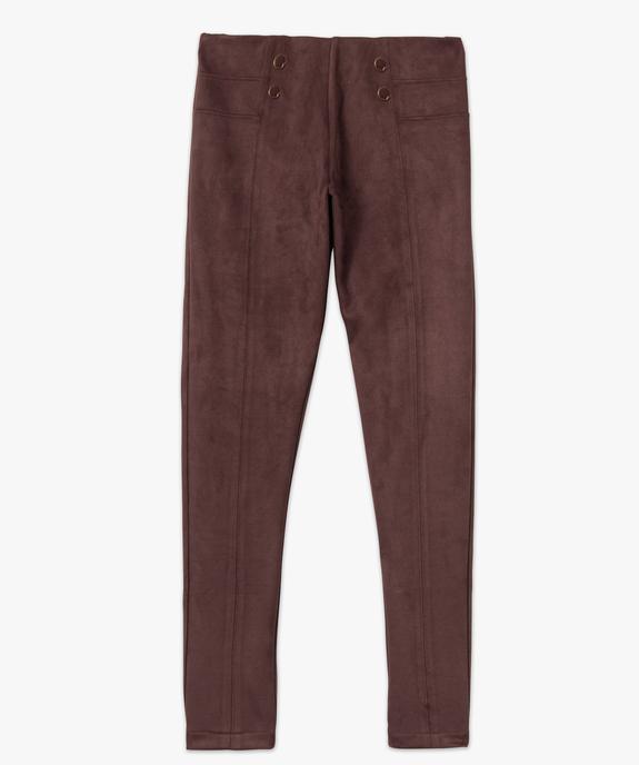 Pantalon femme en suédine avec boutons fantaisie vue4 - GEMO(FEMME PAP) - GEMO
