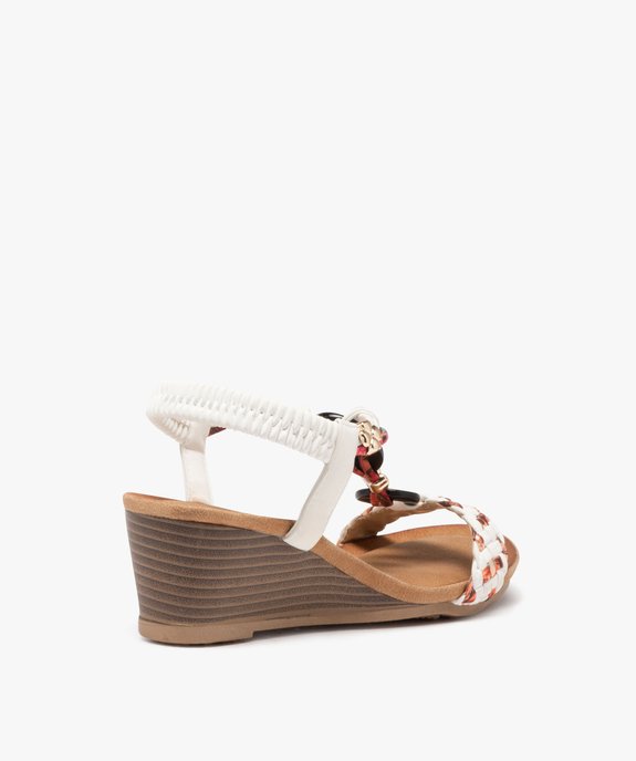 Sandales femme compensées avec bride talon élastique et bijou fantaisie vue4 - VALENTINA BALDA - GEMO