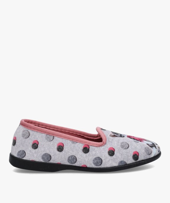 Chaussons femme en velours ras imprimés chat vue1 - GEMO(HOMWR FEM) - GEMO