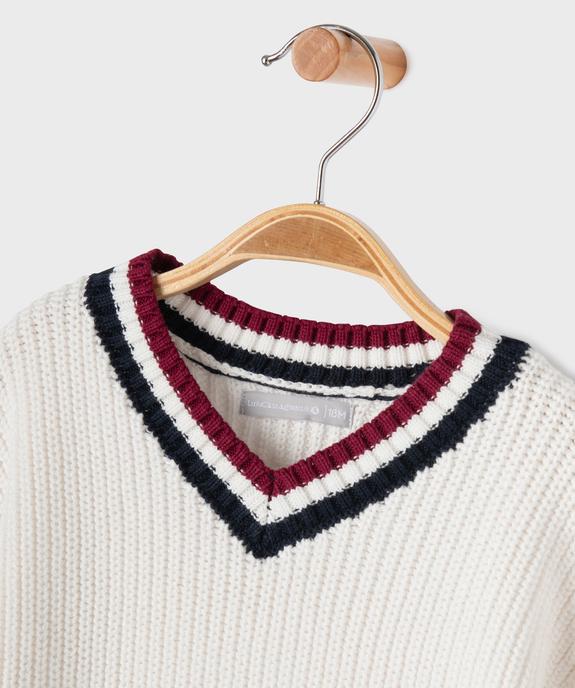 Pull col V en maille de coton bébé garçon  - LuluCastagnette vue2 - LULUCASTAGNETTE - GEMO