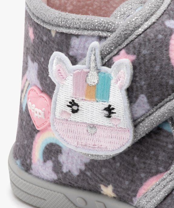 Chaussons fille bottillons à scratch en jersey imprimé - Beppi vue6 - BEPPI - GEMO