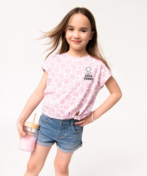 Short en jean extensible à revers fille vue5 - GEMO 4G FILLE - GEMO