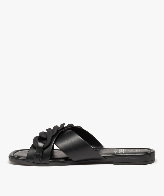 Mules femme à talon plat avec maillons de chaîne mats vue3 - GEMO (CASUAL) - GEMO