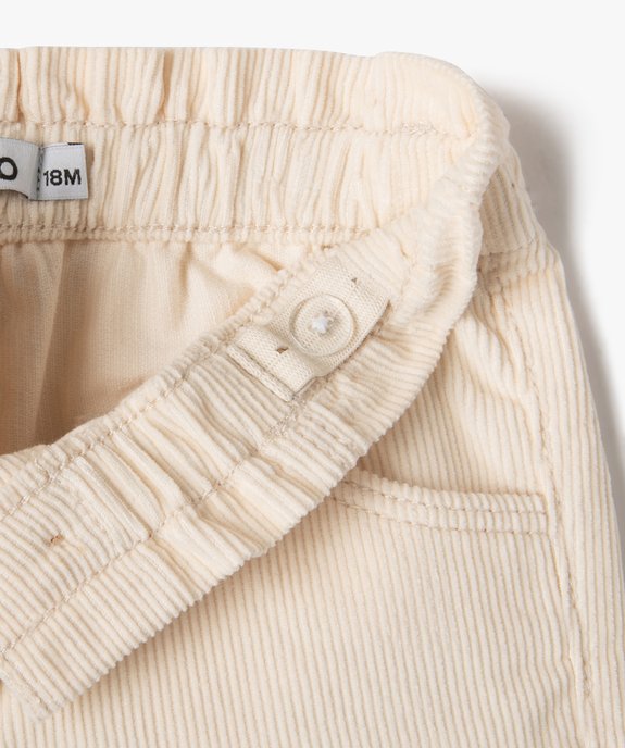 Short en velours à taille élastiquée et revers bébé fille vue2 - GEMO 4G BEBE - GEMO