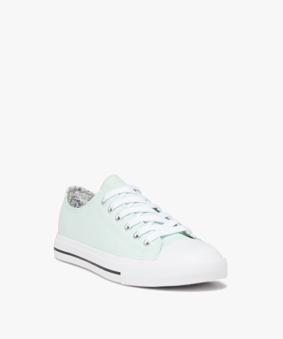 Baskets femme en toile à bout renforcé fermeture lacets vue2 - GEMO 4G FEMME - GEMO