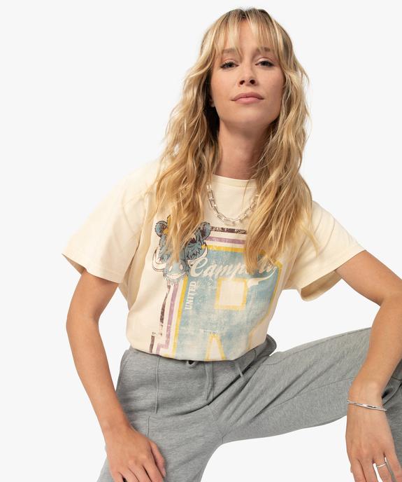 Tee-shirt femme avec large motif – Camps United vue1 - CAMPS UNITED - GEMO