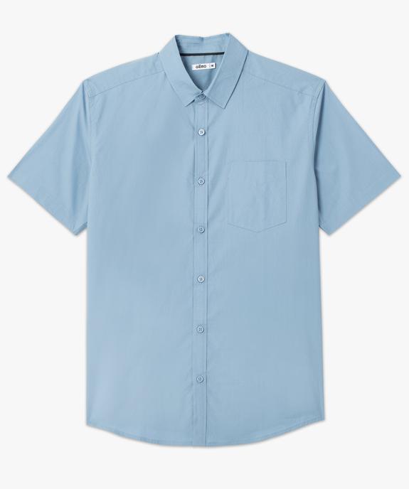 Chemise homme à manches courtes unie coupe droite vue4 - GEMO (HOMME) - GEMO