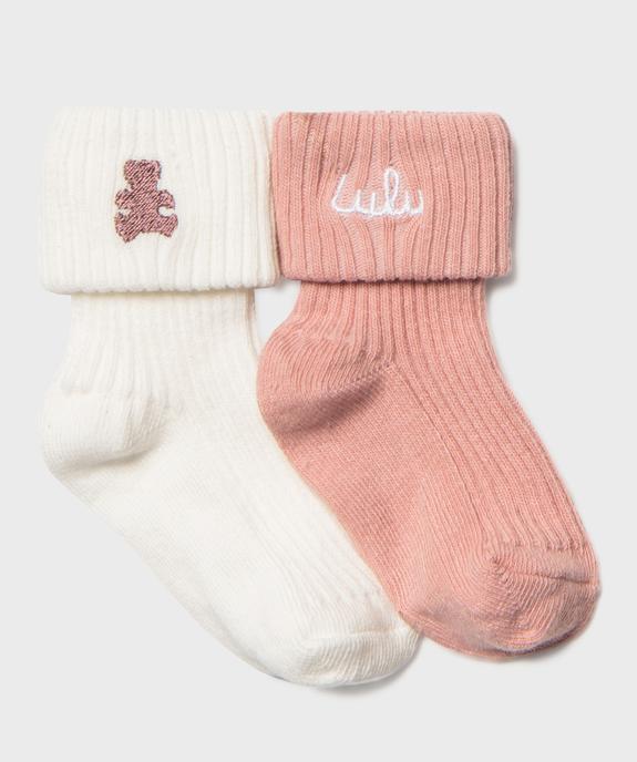 Bottons bébé fille avec motif brodé sur la tige bébé (lot de 2) - LuluCastagnette vue1 - LULUCASTAGNETTE - GEMO