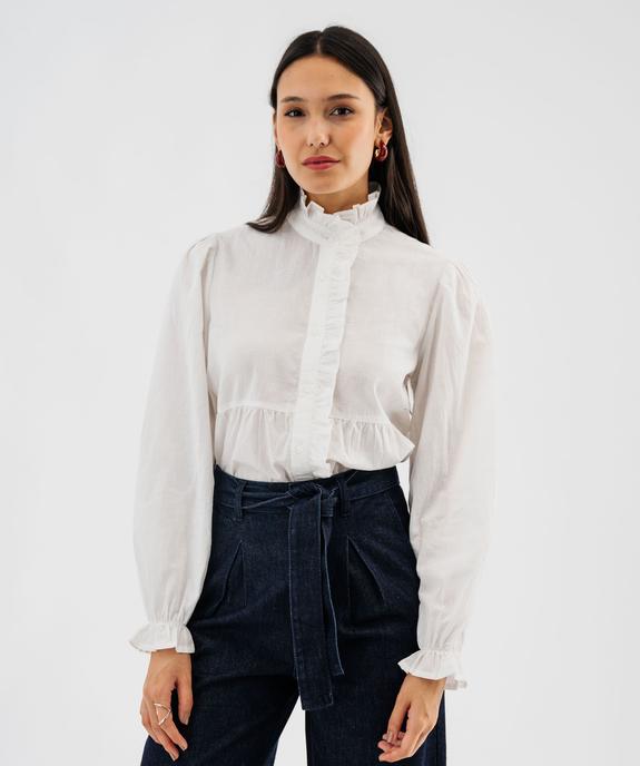 Chemise en coton à volants femme vue1 - GEMO(FEMME PAP) - GEMO