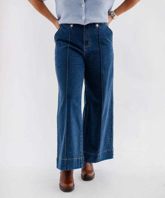 Jean wide leg taille haute femme grande taille vue1 - GEMO (G TAILLE) - GEMO