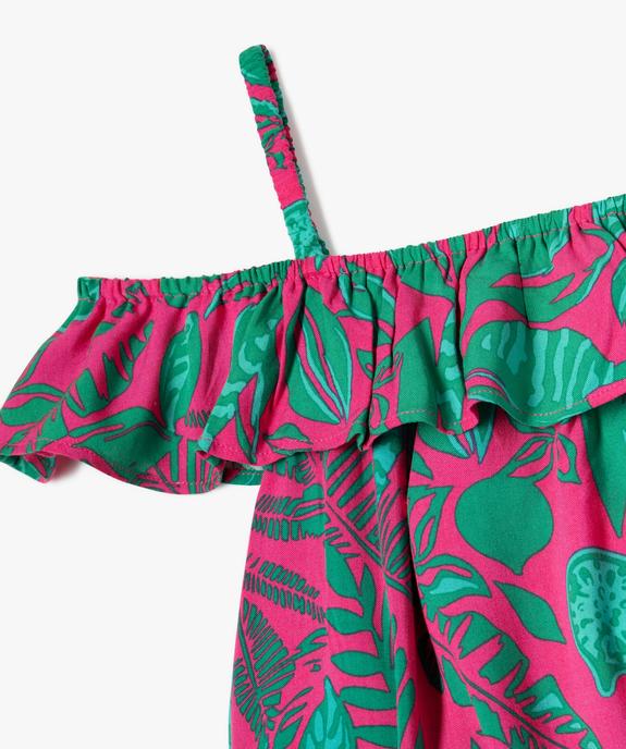 Blouse à bretelles et volant imprimée fille vue2 - GEMO 4G FILLE - GEMO