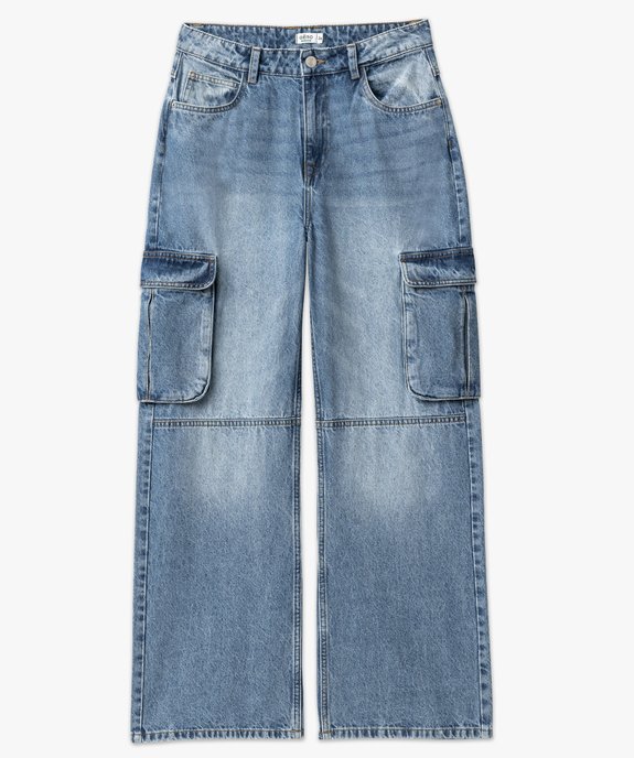 Jean cargo large délavé femme vue4 - GEMO 4G FEMME - GEMO