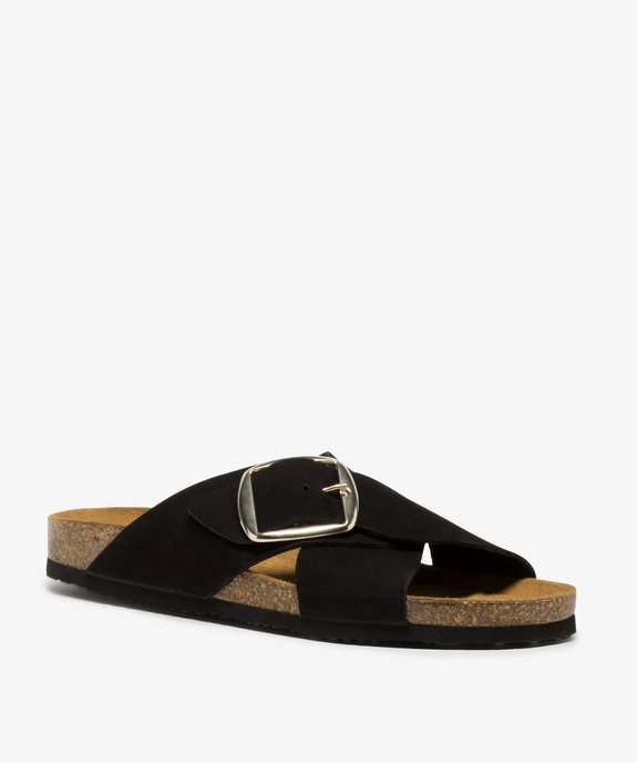 Sandales femme avec brides croisées et boucle métallique vue2 - GEMO (CASUAL) - GEMO