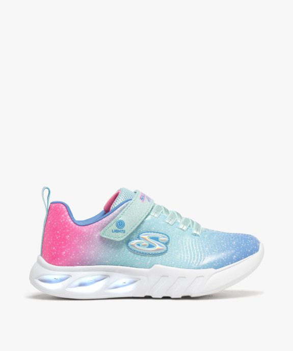 Baskets pailletées à semelle lumineuse et lacets satin fille - Skechers vue1 - SKECHERS - GEMO