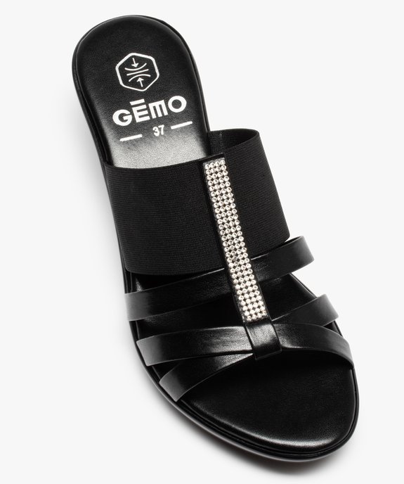 Mules femme à talon compensé et brides élastiques vue5 - GEMO(URBAIN) - GEMO
