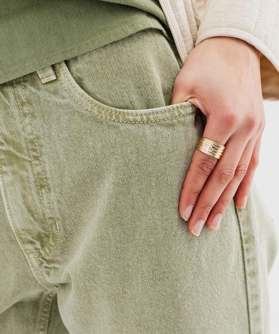 Jean droit en denim coloré 100% coton femme vue2 - GEMO(FEMME PAP) - GEMO