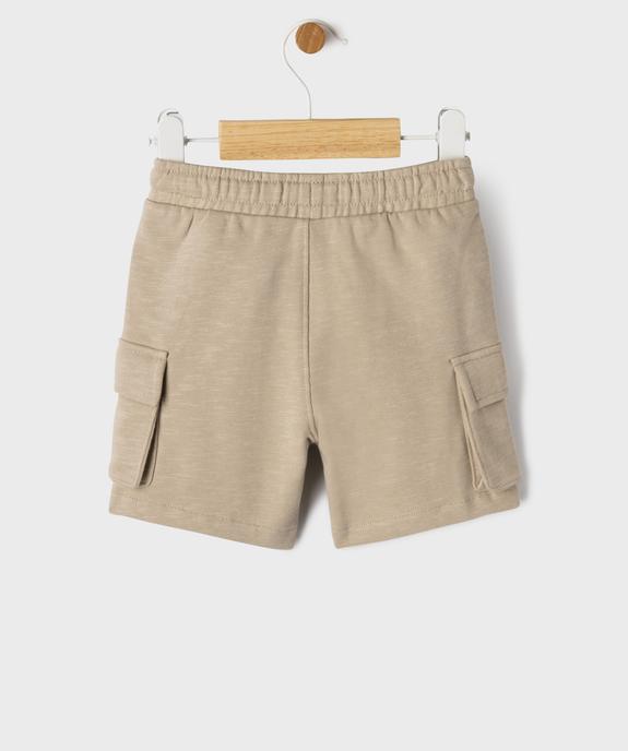Short uni avec poches cargo bébé garçon vue3 - GEMO(BEBE DEBT) - GEMO