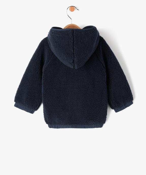Sweat zippé à capuche en maille sherpa bébé garçon vue3 - GEMO(BEBE DEBT) - GEMO