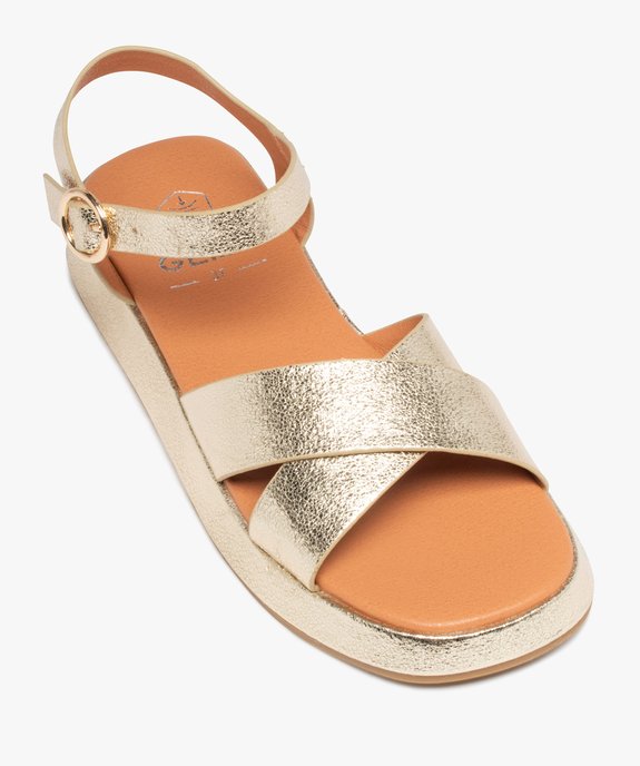Sandales fille compensées dessus métallisé vue5 - GEMO (ENFANT) - GEMO