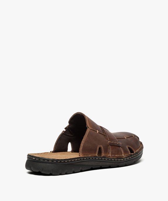 Sandales homme forme mules effet surpiqué vue4 - GEMO (CASUAL) - GEMO