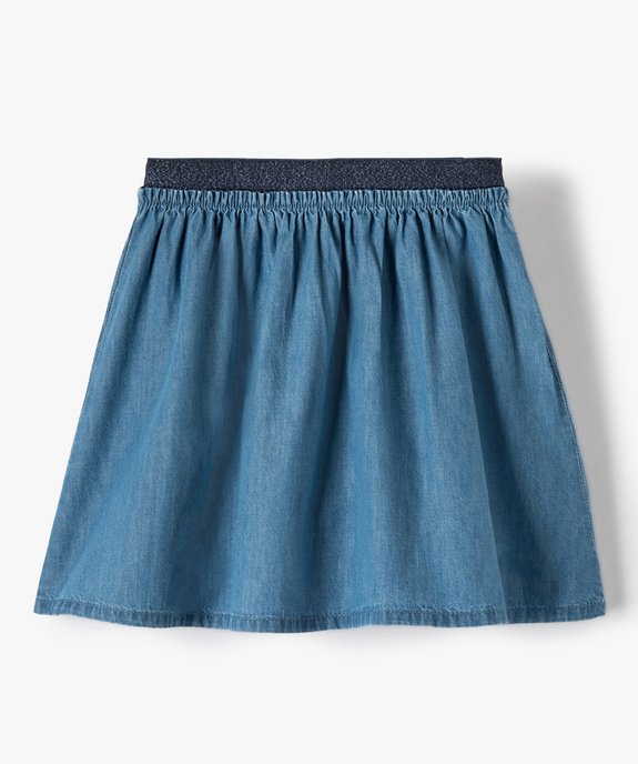 Jupe fille patineuse en chambray à taille élastiquée vue1 - GEMO (ENFANT) - GEMO