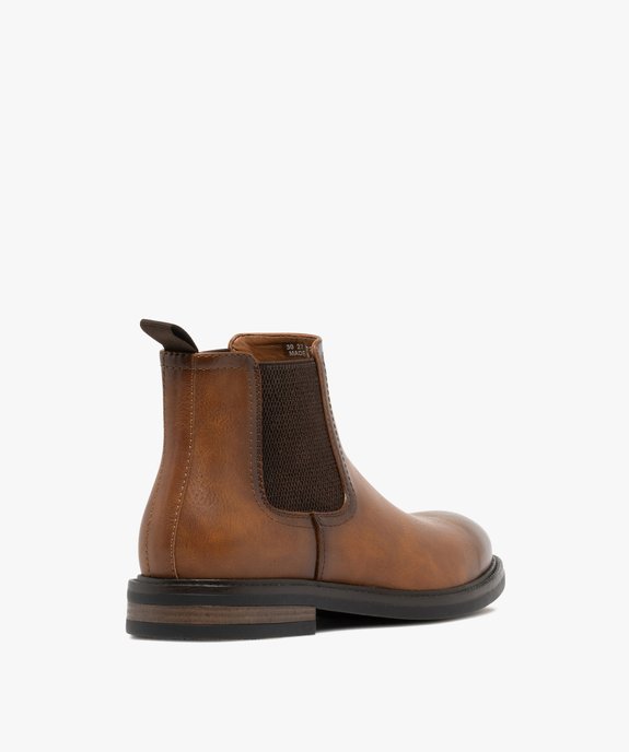 Boots homme style Chelsea effet grainé vue5 - URBAN STEPS - GEMO