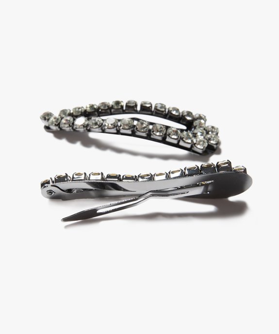 Barrettes femme forme clic-clac avec strass (lot de 2) vue2 - GEMO (ACCESS) - GEMO