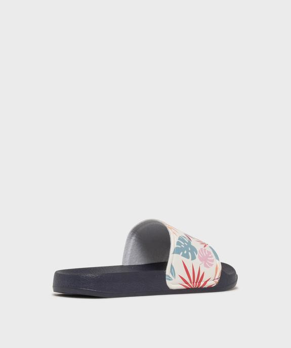 Mules de plage à motif feuillage fille vue4 - GEMO (PLAGE) - GEMO