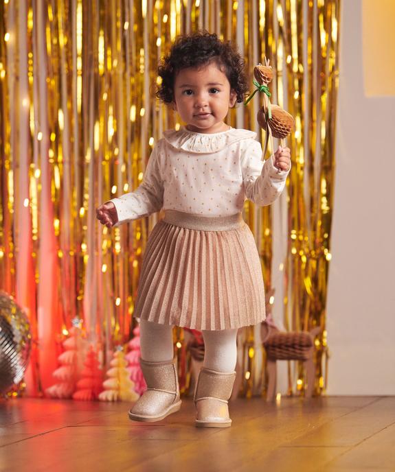 Tee-shirt manches longues avec étoiles pailletées bébé fille vue2 - GEMO 4G BEBE - GEMO