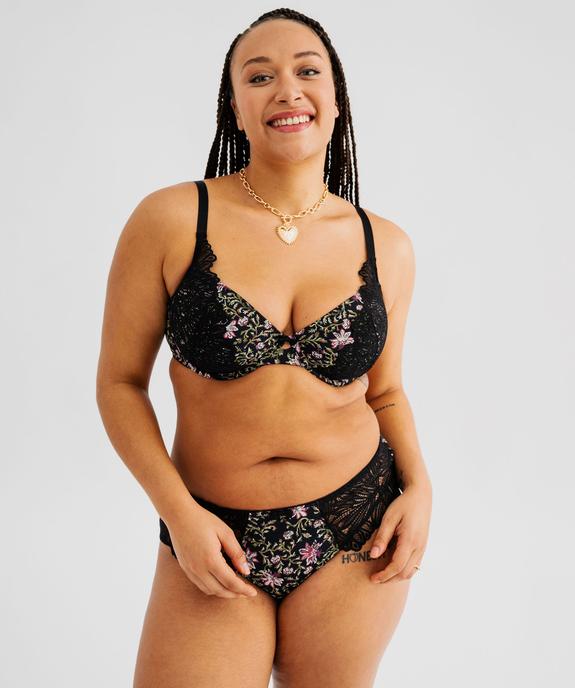Soutien-gorge emboitant à armatures en dentelle femme grande taille vue3 - GEMO(HOMWR FEM) - GEMO