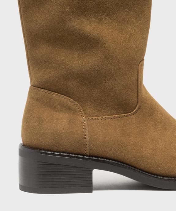 Bottes en suédine à petit talon femme vue8 - FOLLOW ME - GEMO