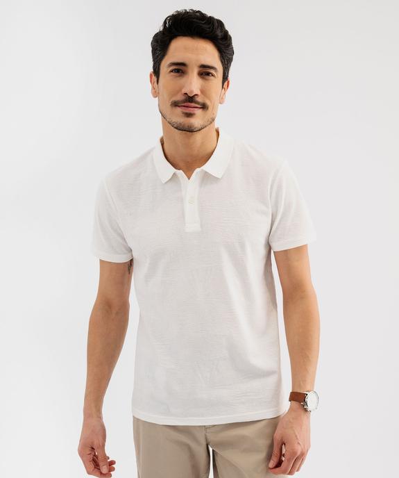 Polo manches courtes à motifs texturés homme vue1 - GEMO (HOMME) - GEMO