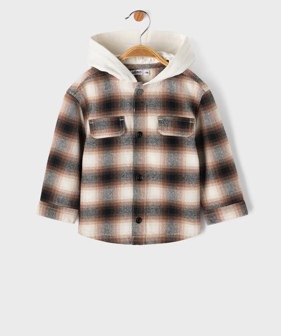 Sur-chemise à carreau à capuche bébé garçon vue1 - GEMO(BEBE DEBT) - GEMO