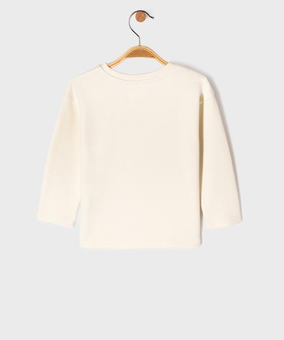 Tee-shirt manches longues en maille texturée bébé garçon vue3 - GEMO 4G BEBE - GEMO
