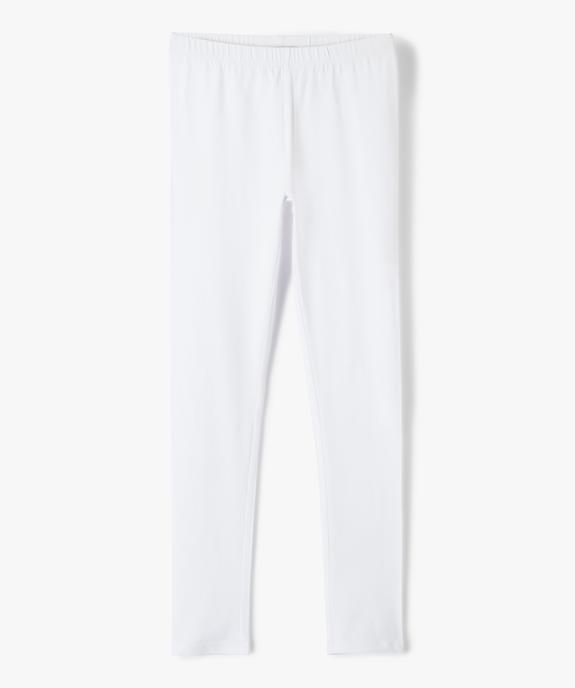 Legging long uni en coton fin fille vue1 - GEMO 4G FILLE - GEMO