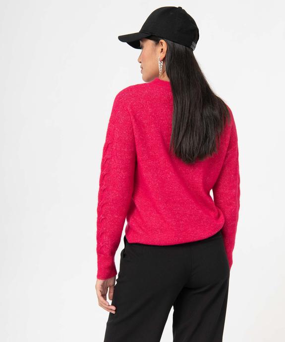 Pull femme à col rond avec manches torsadées vue3 - GEMO(FEMME PAP) - GEMO