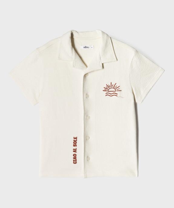 Chemise en maille avec col cubain garçon vue1 - GEMO (ENFANT) - GEMO